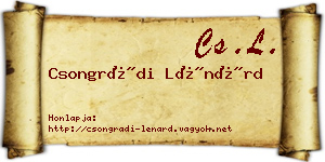 Csongrádi Lénárd névjegykártya